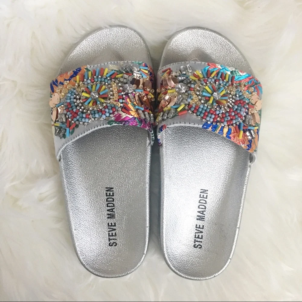 NWOT Steve Madden Beaded Sandals
